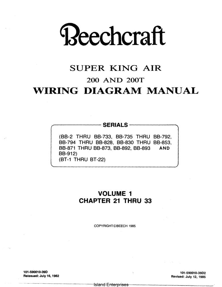Beechcraft Super King Air 200 And 200t Wiring Diagram