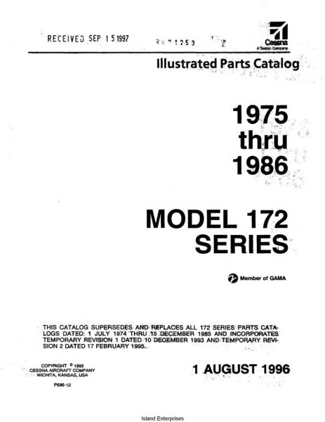 Cessna 172 Series Parts Catalog 1975-1986 | AircraftMaintenanceManuals.com