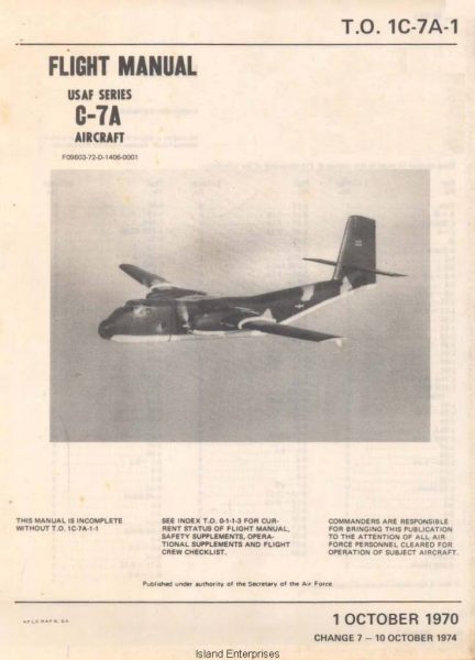 De Havilland C-7A USAF Series Aircraft Flight Manual 1970 - 1974 ...