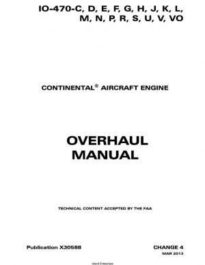 Teledyne Continental Motors Overhaul Manual IO-470 X30588