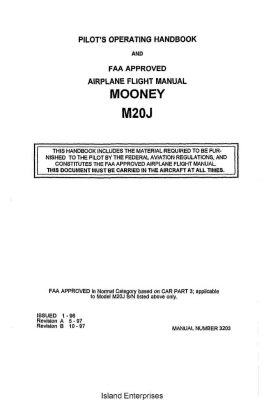 Mooney M20J Pilot's Operating Handbook 1996 - 1997 Manual # 3203 ...