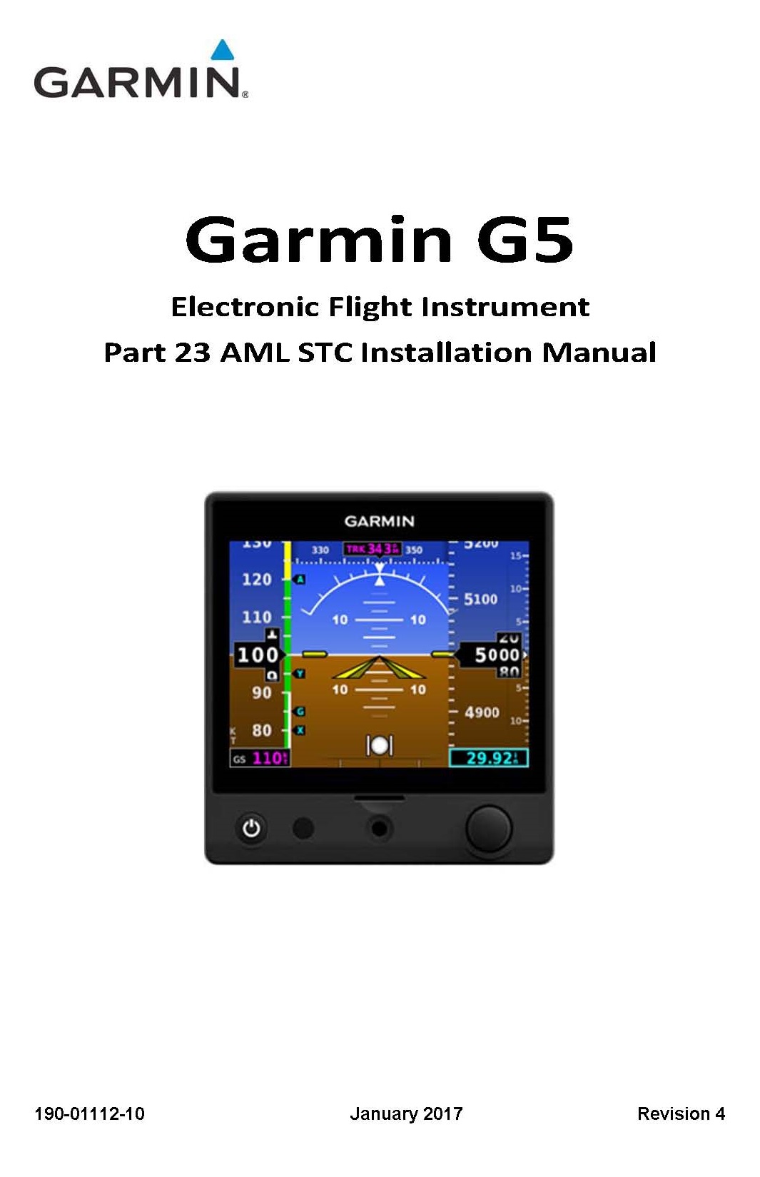 garmin g5 experimental installation manual